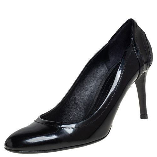 Burberry Black Patent Leather and Coated Canvas Pumps Size 40 - Burberry - Modalova