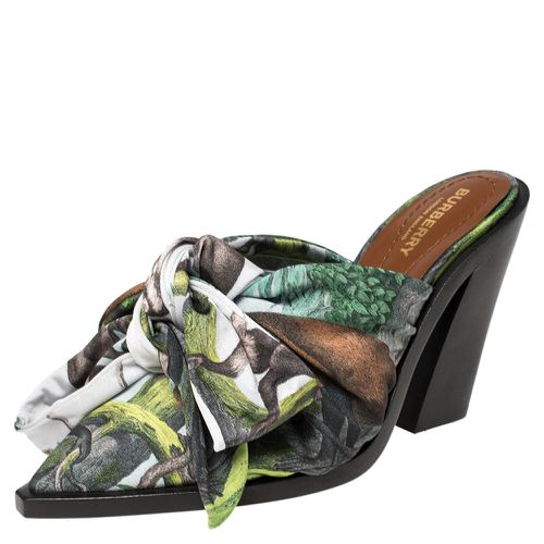 Burberry Multicolor Satin Tillington Mule Sandals Size 39 - Burberry - Modalova