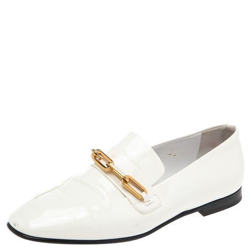 Burberry White Patent Leather Chillcot Slip On Loafers Size 36 - Burberry - Modalova