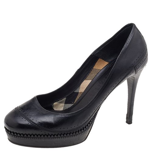 Leather Platform Pumps Size 39 - Burberry - Modalova