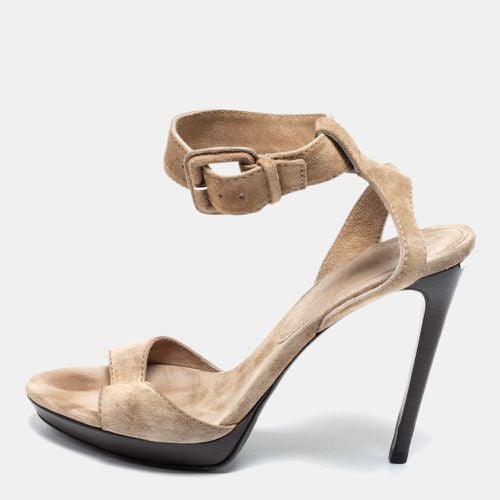 Burberry Beige Suede Ankle Cuff Open Toe Sandals Size 39 - Burberry - Modalova