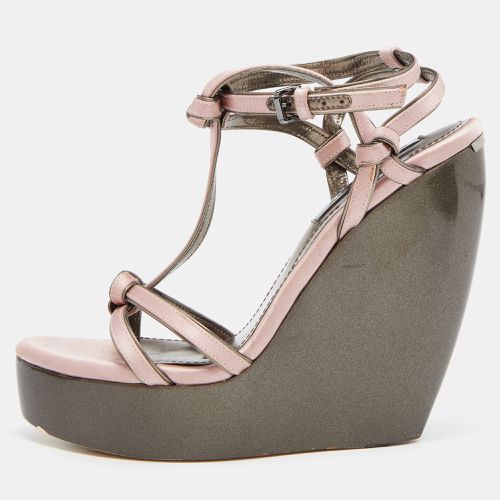 Satin Ankle Wrap Wedge Sandals Size 40 - Burberry - Modalova