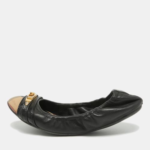 Burberry Black /Beige House Check Canvas and Leather Ballet Flats Size 35 - Burberry - Modalova