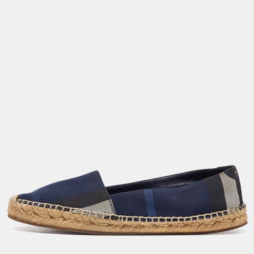 Burberry Blue Check Canvas Slip On Espadrille Flats Size 38 - Burberry - Modalova