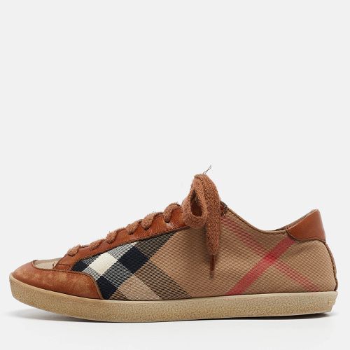 Burberry Brown Nova Check Leather and Canvas Sneakers Size 37 - Burberry - Modalova