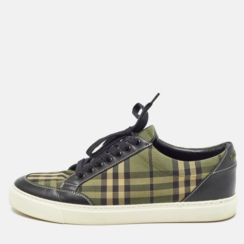 Burberry Green/Black Check Canvas and Leather Low Top Sneakers Size 40 - Burberry - Modalova