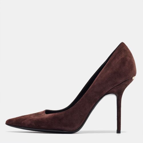 Burberry Burgundy Suede Mawdesley Pointed Toe Pumps Size 39 - Burberry - Modalova