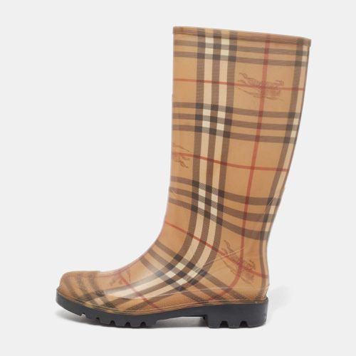 Burberry Beige House Check Rubber Rain Boots Size 40 - Burberry - Modalova