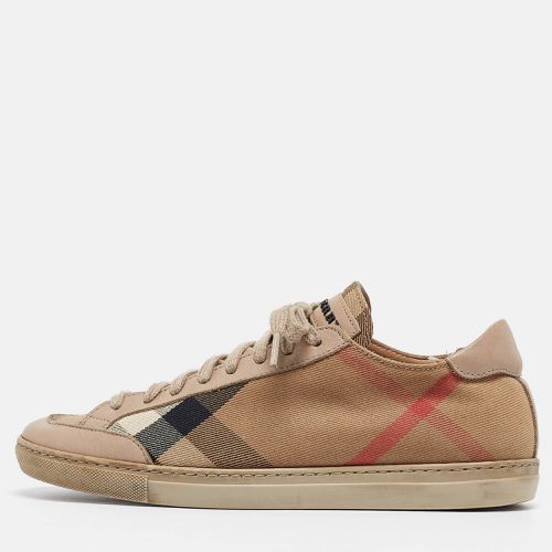 Burberry Beige Nova Check and Leather Low Top Sneakers Size 36 - Burberry - Modalova