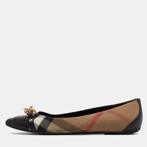 Burberry Black/Beige House check Chain Ballet Flats Size 39.5 - Burberry - Modalova