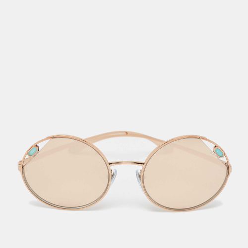 Bvlgari Rose Gold Mirrored BV 6159 Round Sunglasses - Bvlgari - Modalova