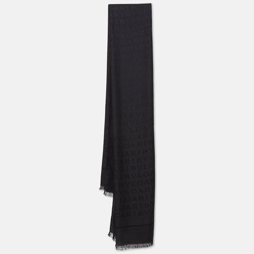 Bvlgari Black Silk Blend Logomania Stole - Bvlgari - Modalova