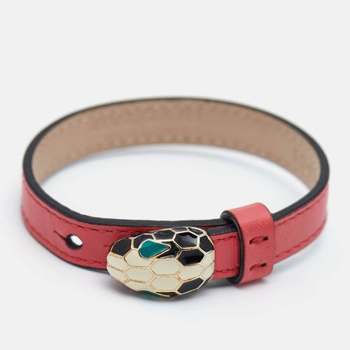 Bvlgari Serpenti Forever Leather Enamel Gold Tone Bracelet - Bvlgari - Modalova