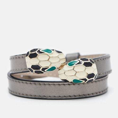 Bvlgari Serpenti Forever Enamel Double Coiled Leather Gold Plated Bracelet - Bvlgari - Modalova