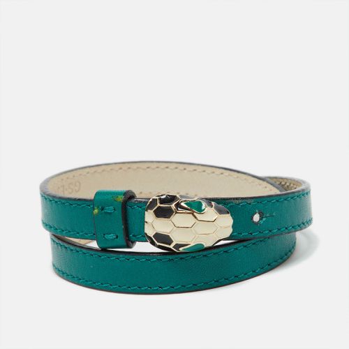 Bvlgari Serpenti Forever Enamel Leather Gold Tone Wrap Bracelet - Bvlgari - Modalova