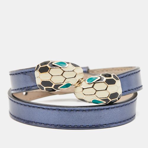 Bvlgari Serpenti Forever Enamel Double Coiled Leather Gold Tone Bracelet - Bvlgari - Modalova