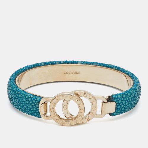 Bvlgari Bvlgari Blue Leather Gold Tone Bracelet - Bvlgari - Modalova