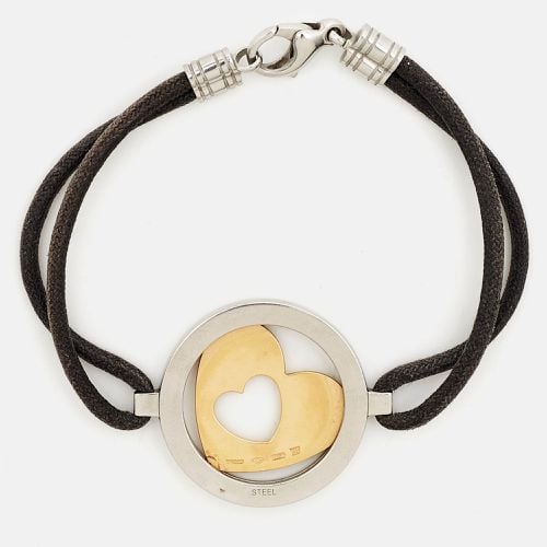 Bvlgari Tondo Cuore 18k Yellow Gold and Steel Cord Bracelet - Bvlgari - Modalova