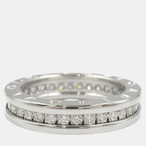 Bvlgari 18K White Gold and Diamond B.zero1 Band Ring EU 50 - Bvlgari - Modalova