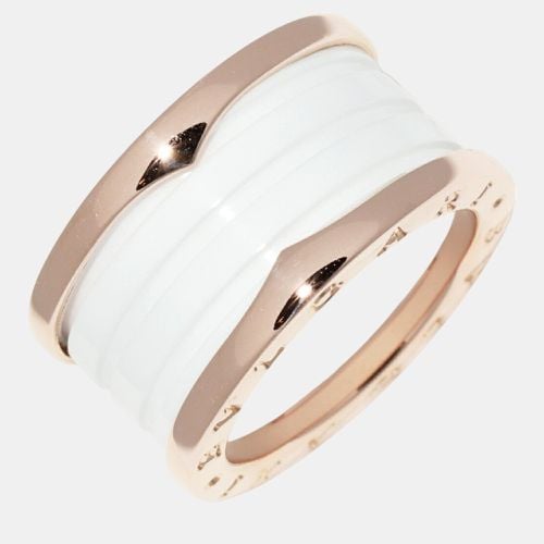 Bvlgari 18K Rose Gold White Ceramic B.zero1 4 Band Ring EU 53 - Bvlgari - Modalova