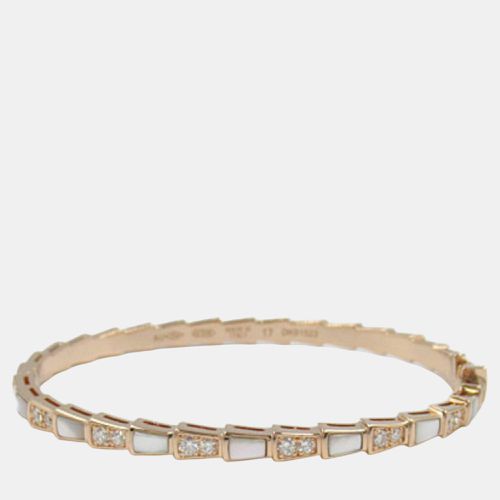 Bvlgari 18k Pink Gold Serpenti Viper Diamond Mother of Pearl Bracelet - Bvlgari - Modalova