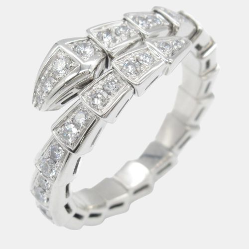 Bvlgari 18k White Gold Serpenti Viper Diamond Ring EU 54 - Bvlgari - Modalova