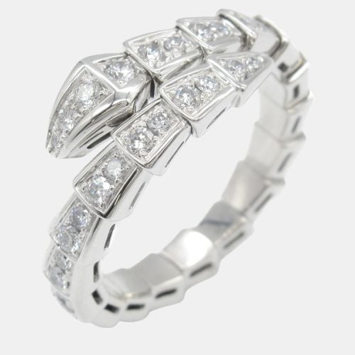 Bvlgari Serpenti Viper Diamond Ring 18k White Gold Clear Metal - Bvlgari - Modalova