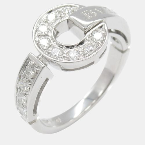 Bvlgari 18K White Gold Diamond Ring Size Japan 8.5 EU 49 - Bvlgari - Modalova