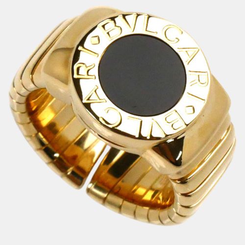 Bvlgari 18K Yellow Gold Onyx Ring Size Japan 9.5 EU 50 - Bvlgari - Modalova