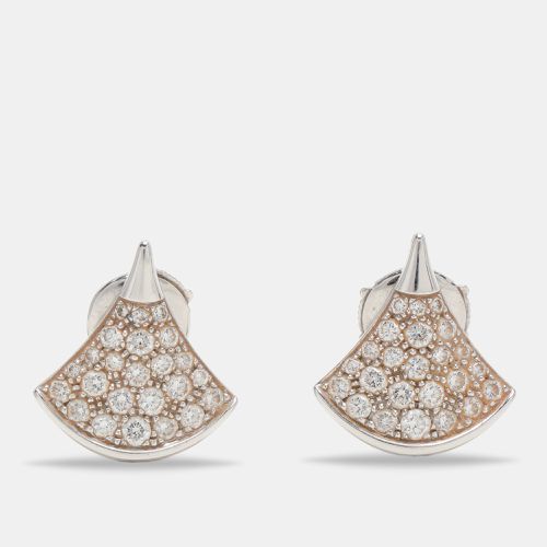 Bvlgari Divas' Dream Pavé Diamonds 18K White Gold Stud Earrings - Bvlgari - Modalova