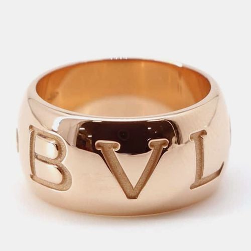 Bvlgari 18K Pink Gold Monologo Ring Size 50/#10 - Bvlgari - Modalova