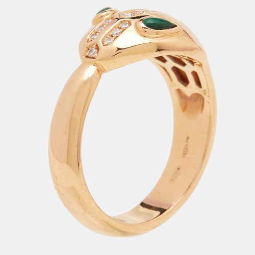 Bvlgari Serepnti Malachite Diamond 18k Rose Gold Ring Size 57 - Bvlgari - Modalova