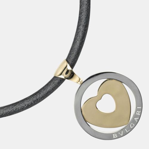 Bvlgari 18K Yellow Gold and Stainless Steel Tondo Heart Necklace - Bvlgari - Modalova