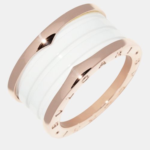 Bvlgari 18K Rose Gold and Ceramic B.Zero1 Band Ring EU 57 - Bvlgari - Modalova