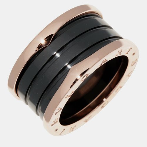 Bvlgari 18K Pink Gold Black Ceramic B.zero1 4 Band Ring EU 55 - Bvlgari - Modalova