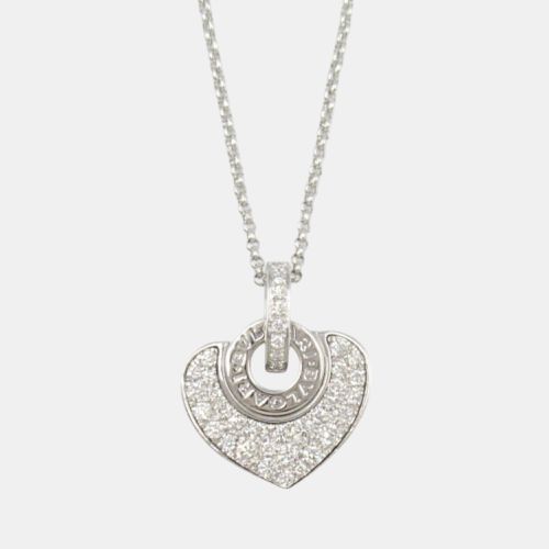 Bvlgari 18K White Gold and Diamond Cuore Pendant Necklace - Bvlgari - Modalova