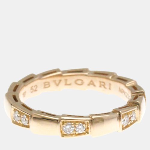 Bvlgari 18K Rose Gold and Diamond Serpenti Viper Band Ring EU 52 - Bvlgari - Modalova