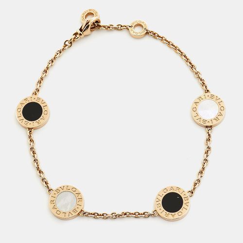 Bvlgari Bvlgari Mother of Pearl Onyx Element 18K Rose Gold Station Bracelet - Bvlgari - Modalova