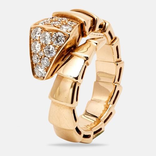 Bvlgari Serpenti Viper Diamond 18k Rose Gold Ring SIze 51 - Bvlgari - Modalova