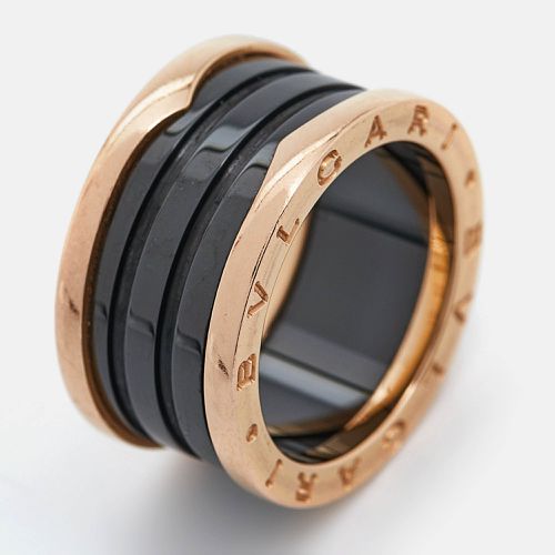 Bvlgari B.Zero1 4-Band Ceramic 18k Rose Gold Ring Size 56 - Bvlgari - Modalova