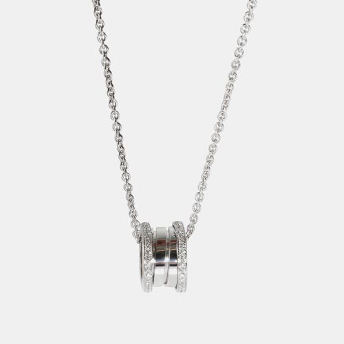 Bvlgari 18k White Gold and Diamond B.zero1 Pendant Necklace - Bvlgari - Modalova