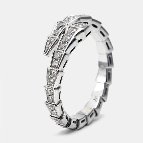 Bvlgari Serpenti Viper Diamonds 18k White Gold Ring Size 62 - Bvlgari - Modalova