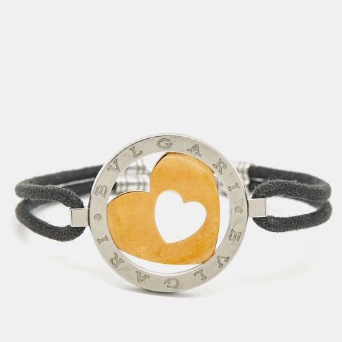 Bvlgari Tondo Cuore Heart 18k Yellow Gold Stainless Steel Cord Bracelet - Bvlgari - Modalova