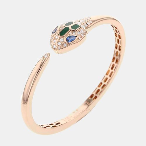 K Rose and Diamond Serpenti Seduttori Cuff Bracelet - Bvlgari - Modalova