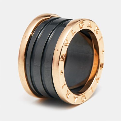 B.Zero1 4-Band Ceramic 18k Rose Gold Ring Size 50 - Bvlgari - Modalova