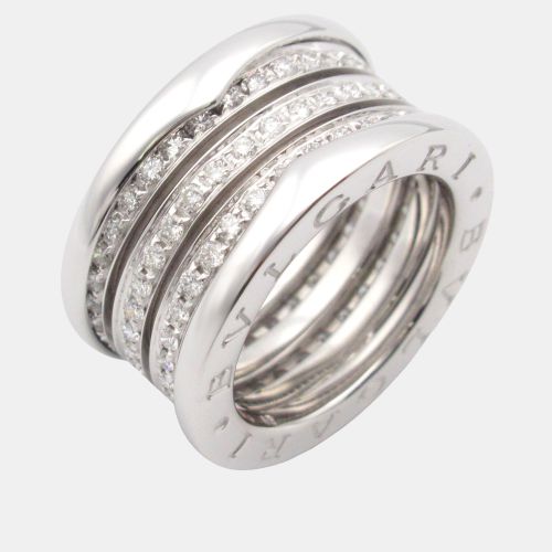 Bvlgari B.Zero1 18K White Gold and Diamond Band Ring EU 48 - Bvlgari - Modalova