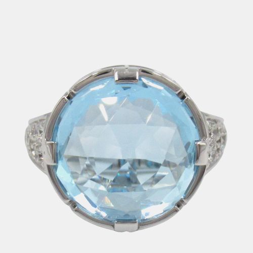 Topaz & Diamond Parentesi 18K Gold Cocktail Ring EU 49 - Bvlgari - Modalova