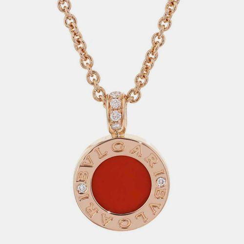 Bvlgari 18K Rose Gold and Diamond Bvlgari Bvlgari Pendant Necklace - Bvlgari - Modalova