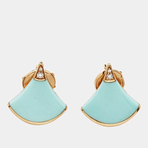 Bvlgari Divas' Dream Turquoise Diamond 18k Rose Gold Earrings - Bvlgari - Modalova