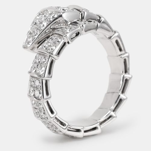 Bvlgari Serpenti Viper Diamond 18k White Gold Ring Size 61 - Bvlgari - Modalova